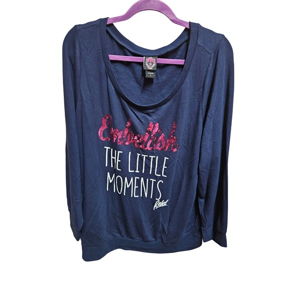 Rebel for Torrid Graphic Long Sleeve Top Embellish The Little Moments - Picture 1 of 3